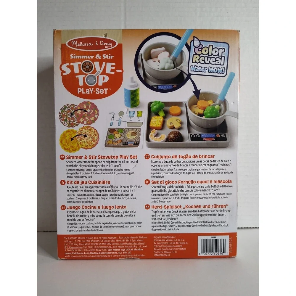 Melissa & Doug Simmer & Stir Stove Top Play Set BOX WEAR SEE PICS